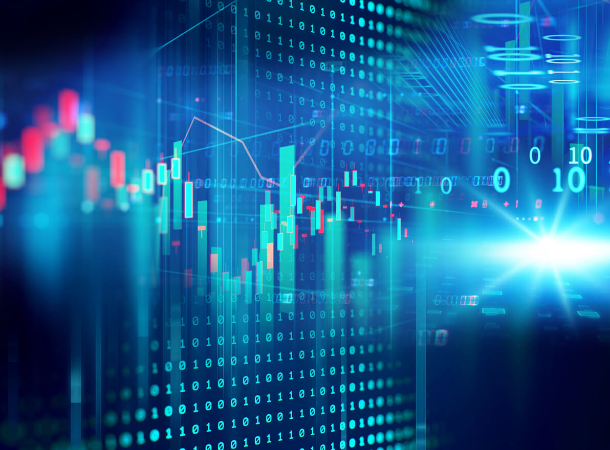 technical financial graph on technology abstract background