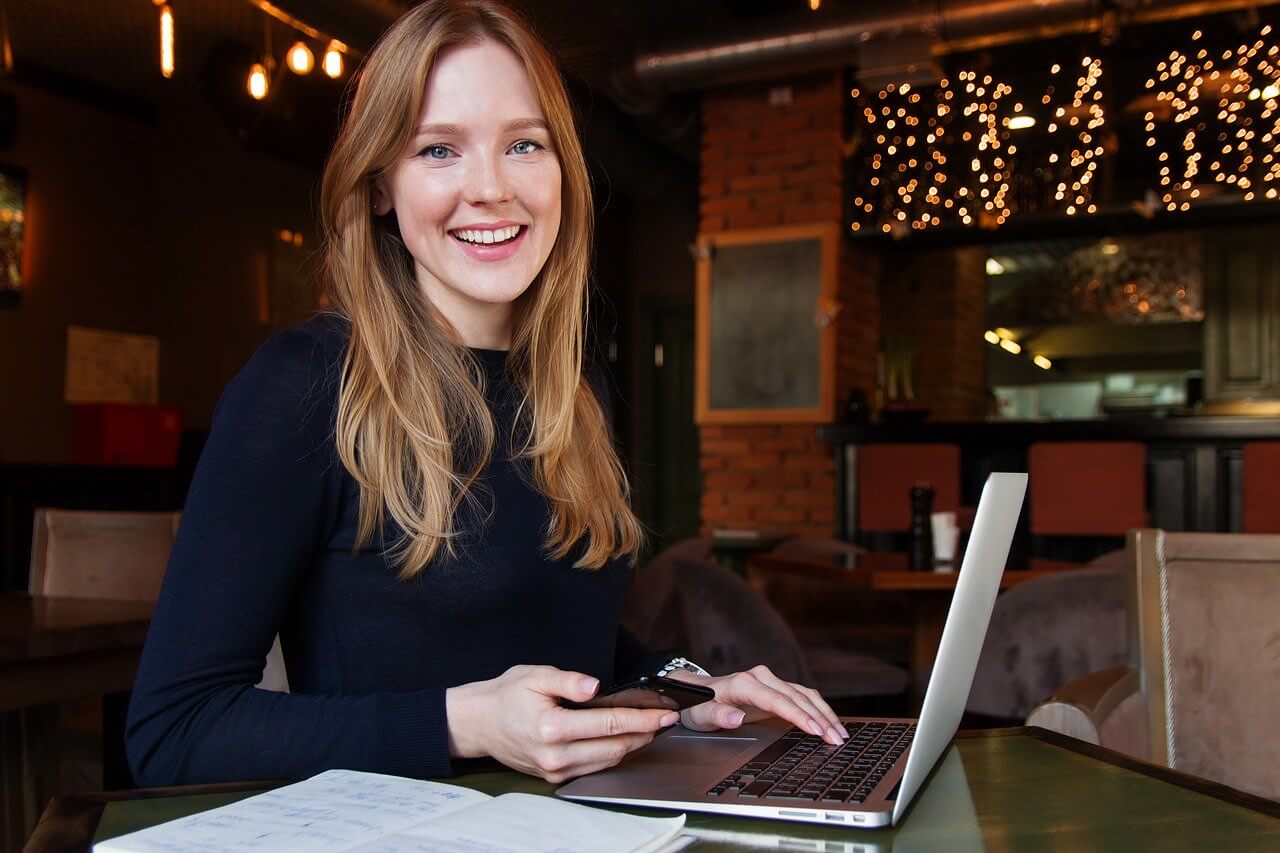 businesswoman at computer