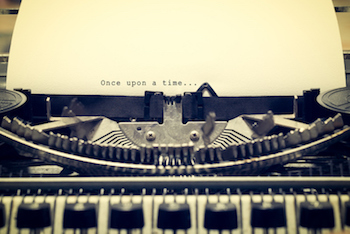 once upon a time written with old typewriter