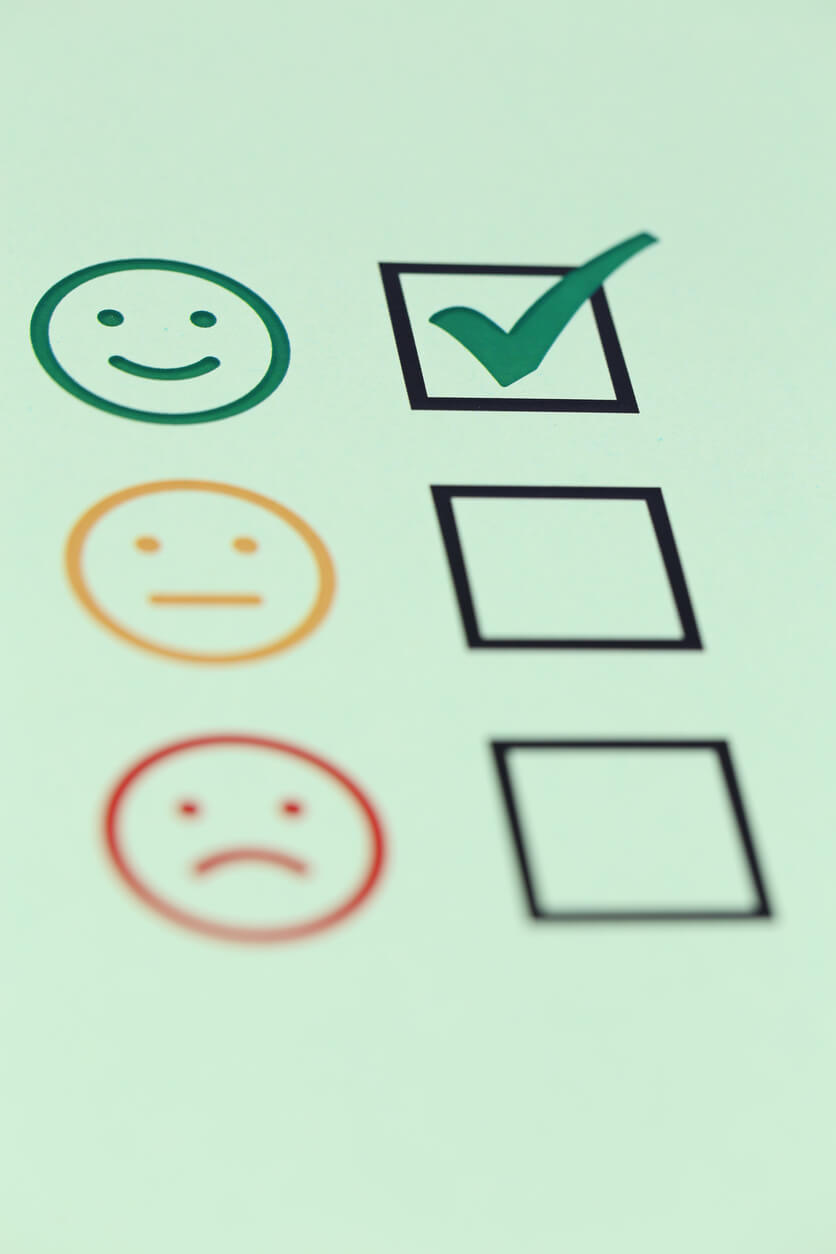 smiley face checkbox evaluation form