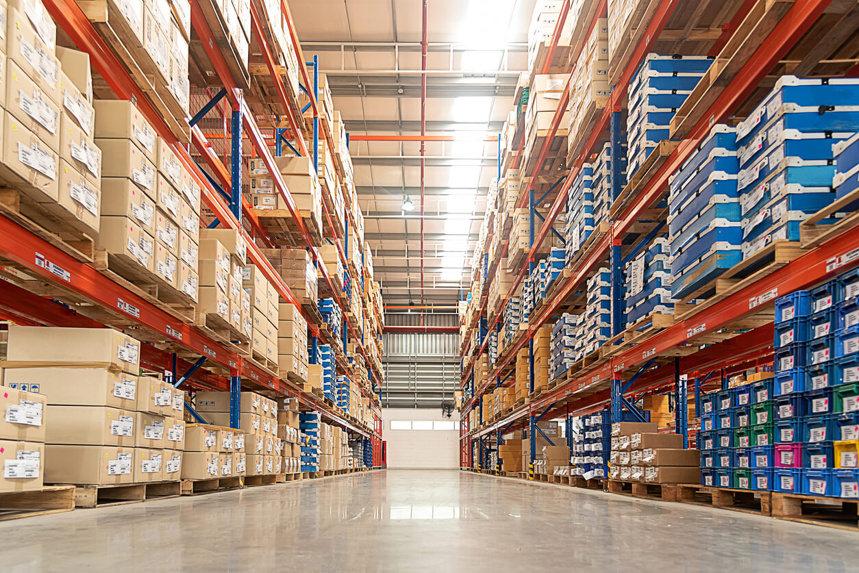 warehouse shelves