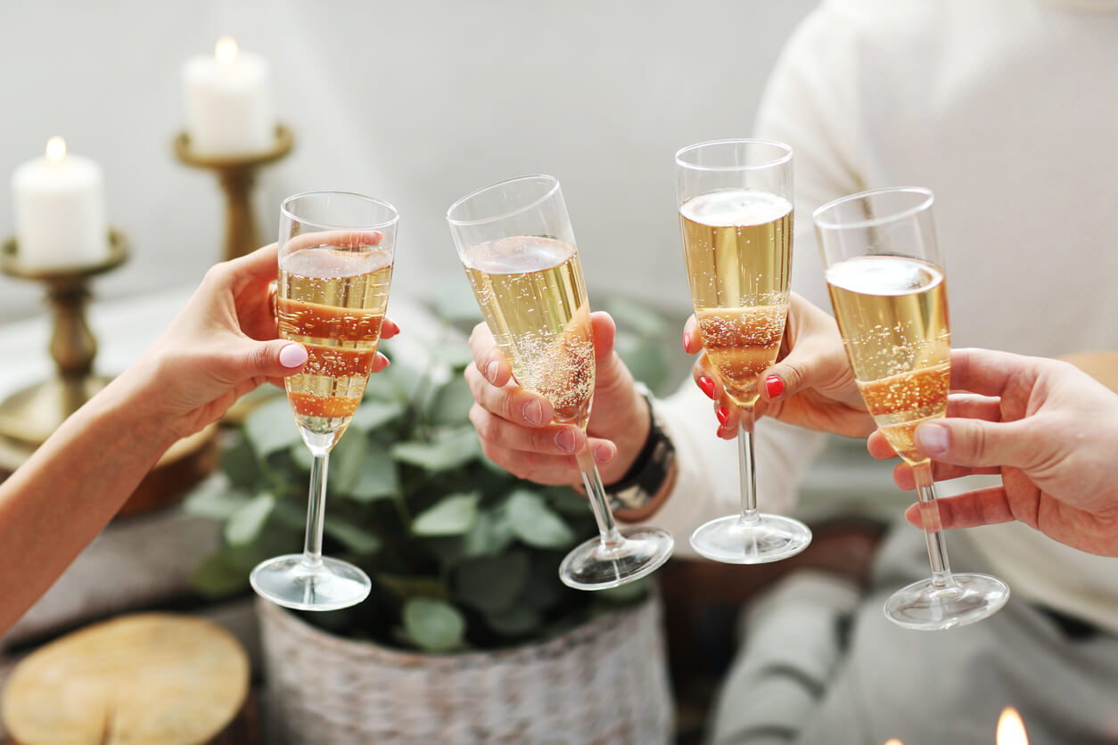 Champagne toast glasses