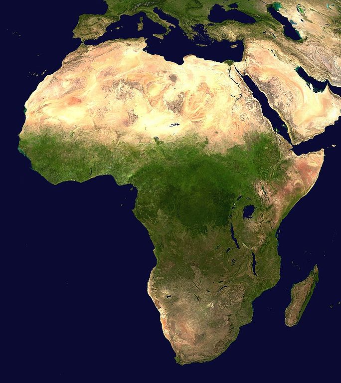 Satellite image of Africa.