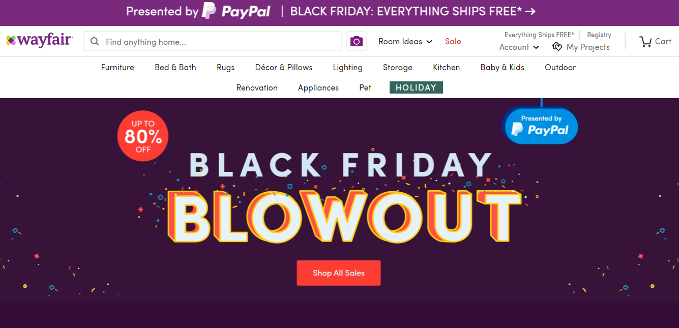 Wayfair on sale black friday