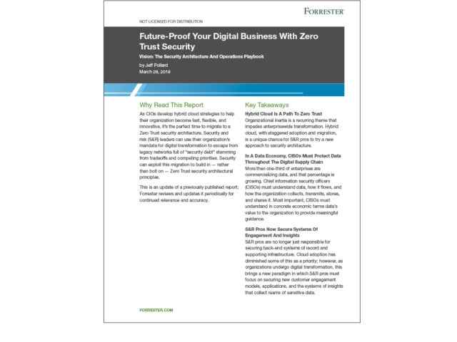 Future-Proof Your Digital Business With Zero Trust Security - Forrester