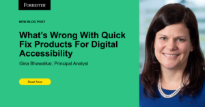 New Blog Post: What's Wrong With Quick Fix Products For Digital Accessibility