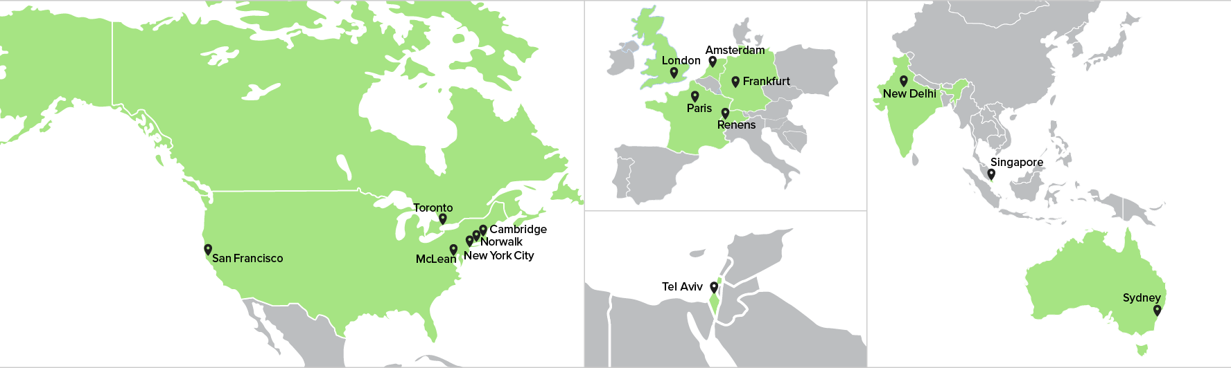 Map showing office locations.