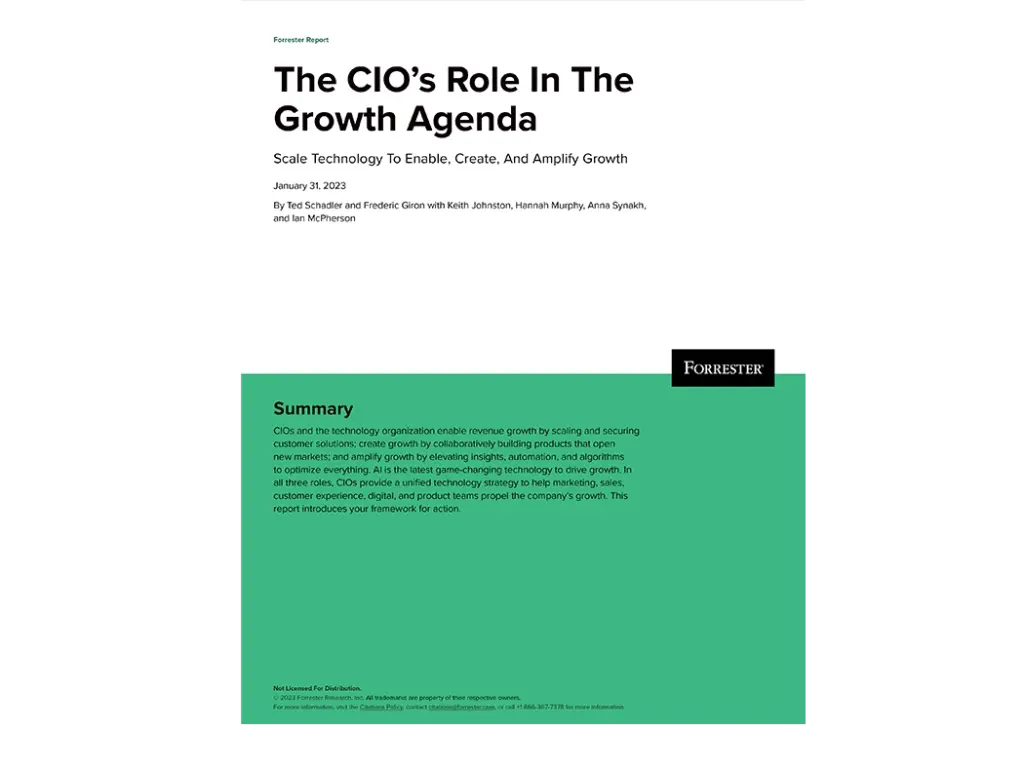 Forrester Report - The CIO's Role In The Growth Agenda
