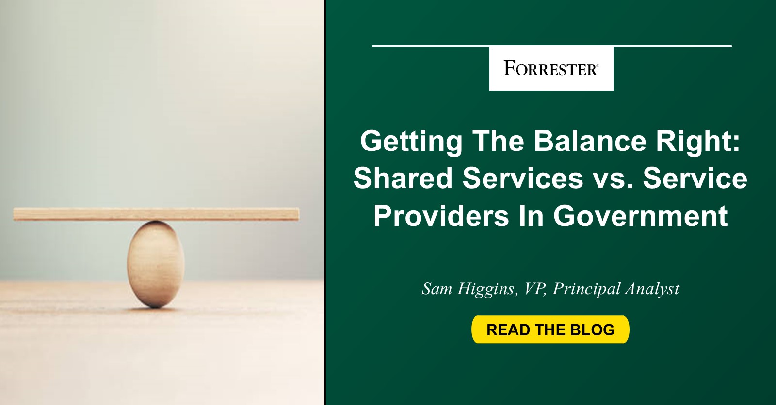 Shared Services vs. Service Providers In Government: Getting The Balance Right Shared Services vs. Service Providers In Government: Getting The Balance Right