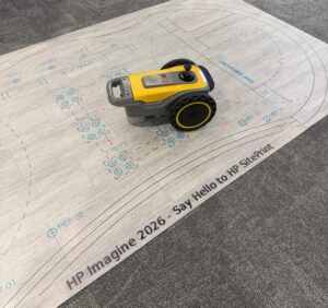 Photo of HPs SitePrint autonomous AI site marker.