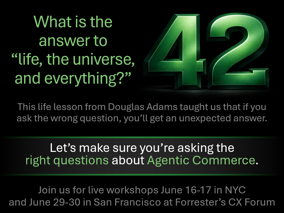 What is the answer to Life, the Universe, and Everything? It's 42, if you aren't asking the right question.