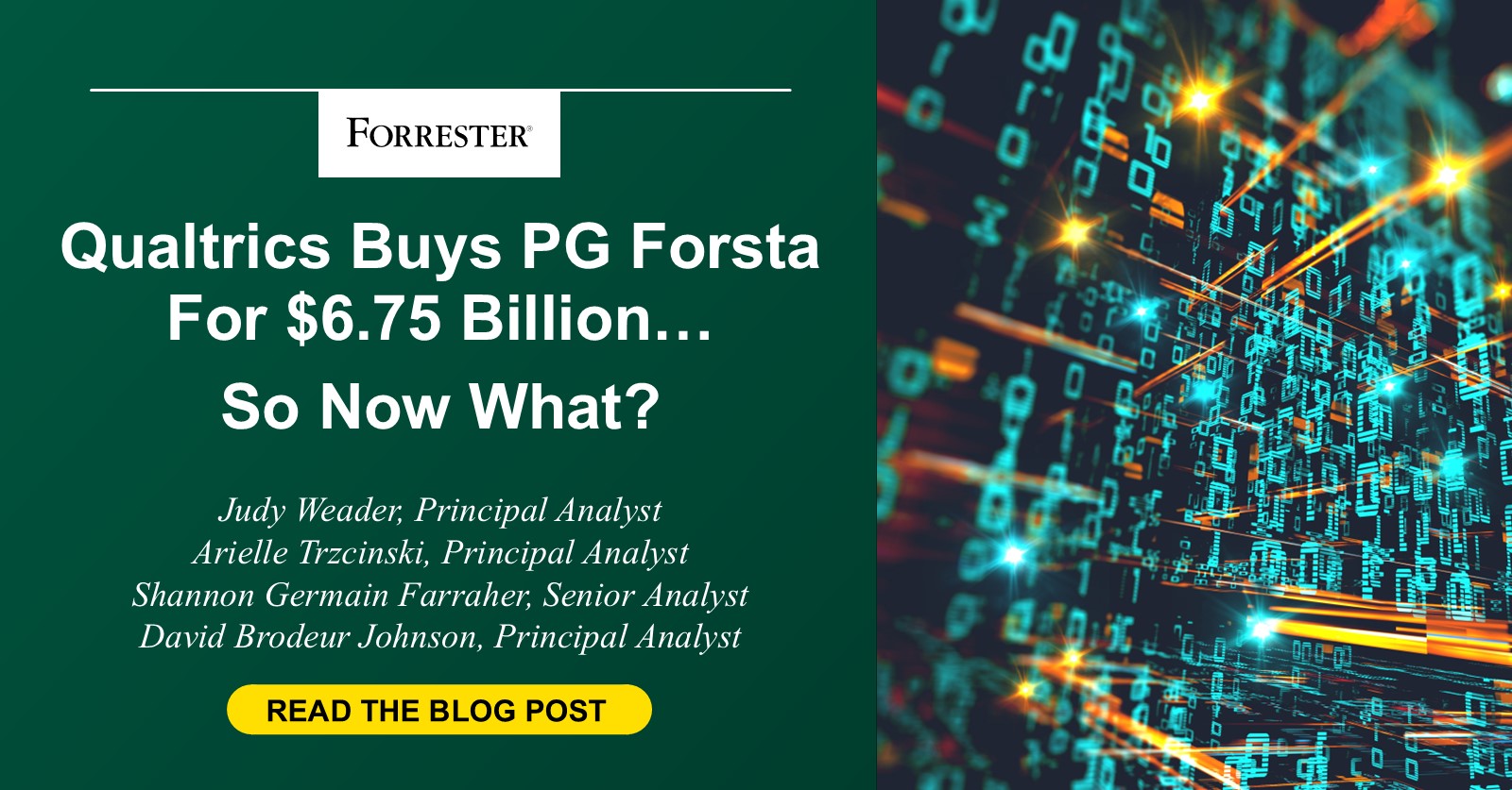 Qualtrics Buys PG Forsta For .75 Billion…So Now What?