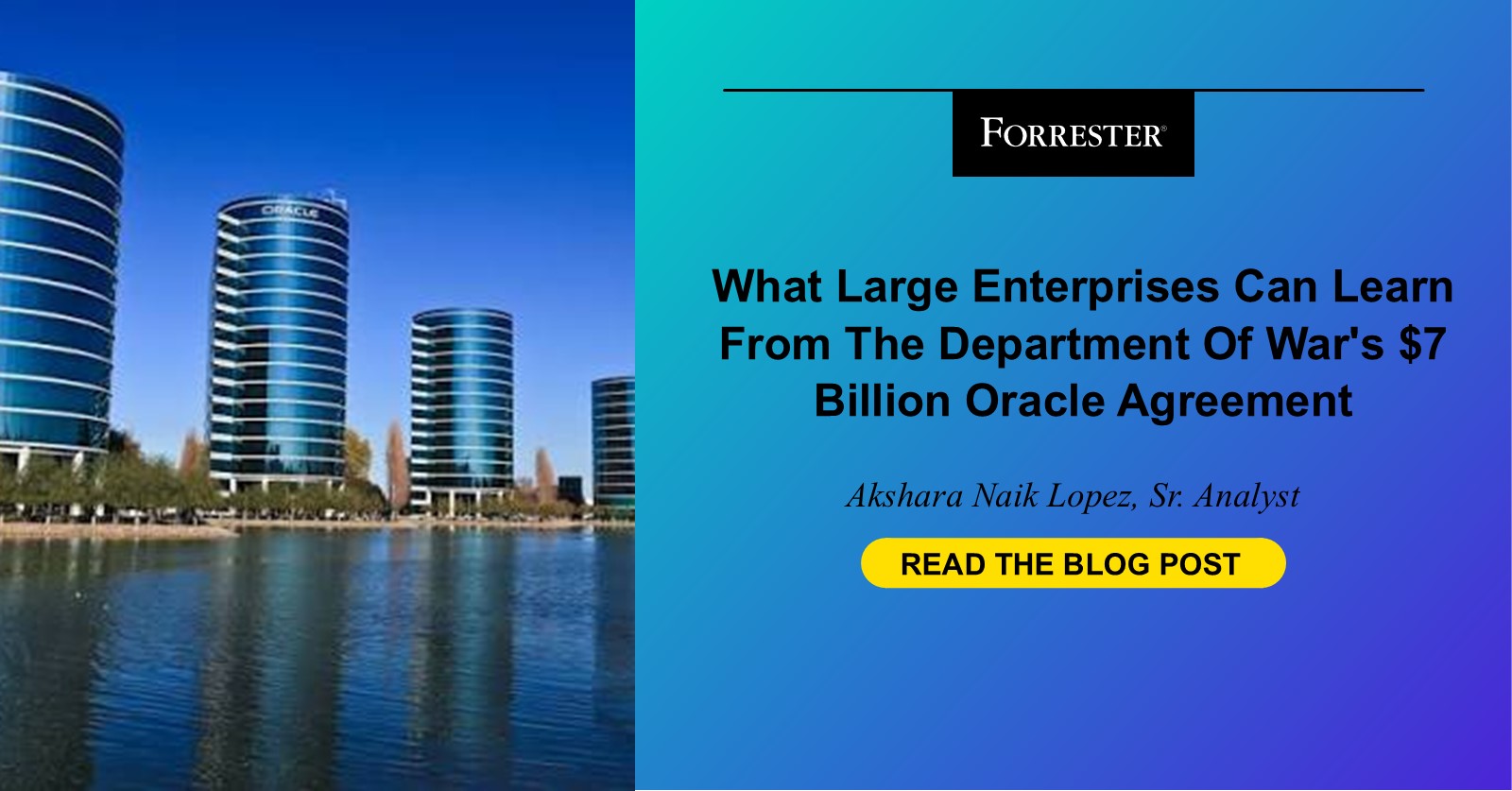 What Large Enterprises Can Learn From The Department Of War’s  Billion Oracle Agreement