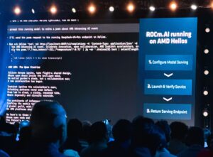 Slide showing AMD ROCm.ai in action