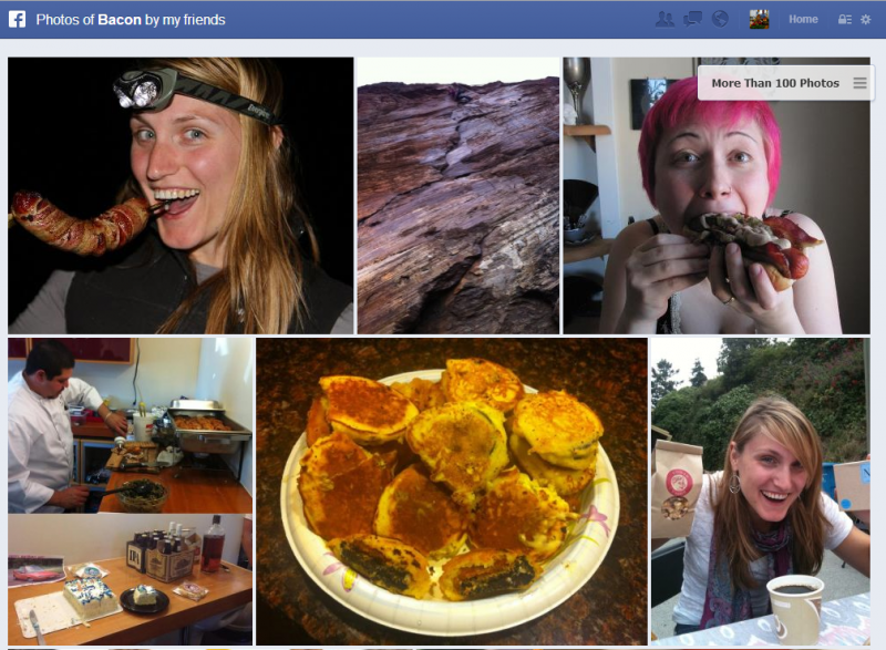 Facebook Graph Search: Photos of Bacon by my friends